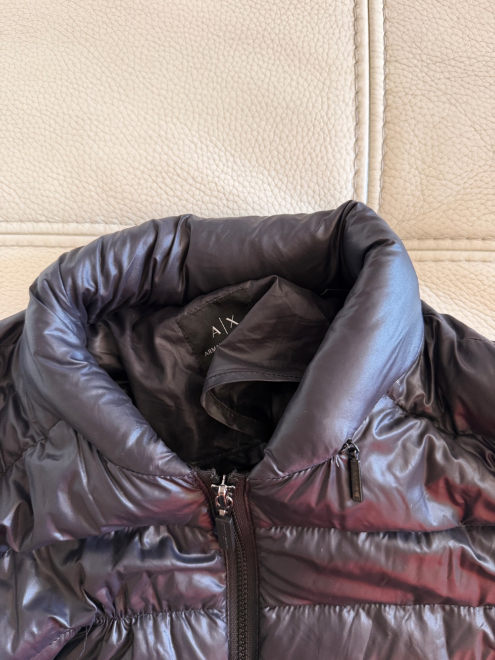 ARMANI EXCHANGE LIGHTWEIGHT QUILTED NYLON DOWN BLACK JACKET IN SMALL - Picture 14 of 15